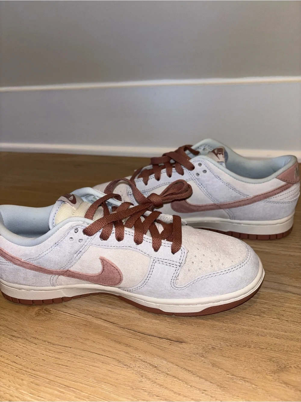 Men’s Nike Dunk Low Suede in Light Gray & Mauve Pink